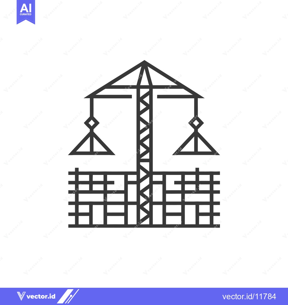 Premium Vector dari Abstract Line Art Illustration of a Construction Crane with a Lattice