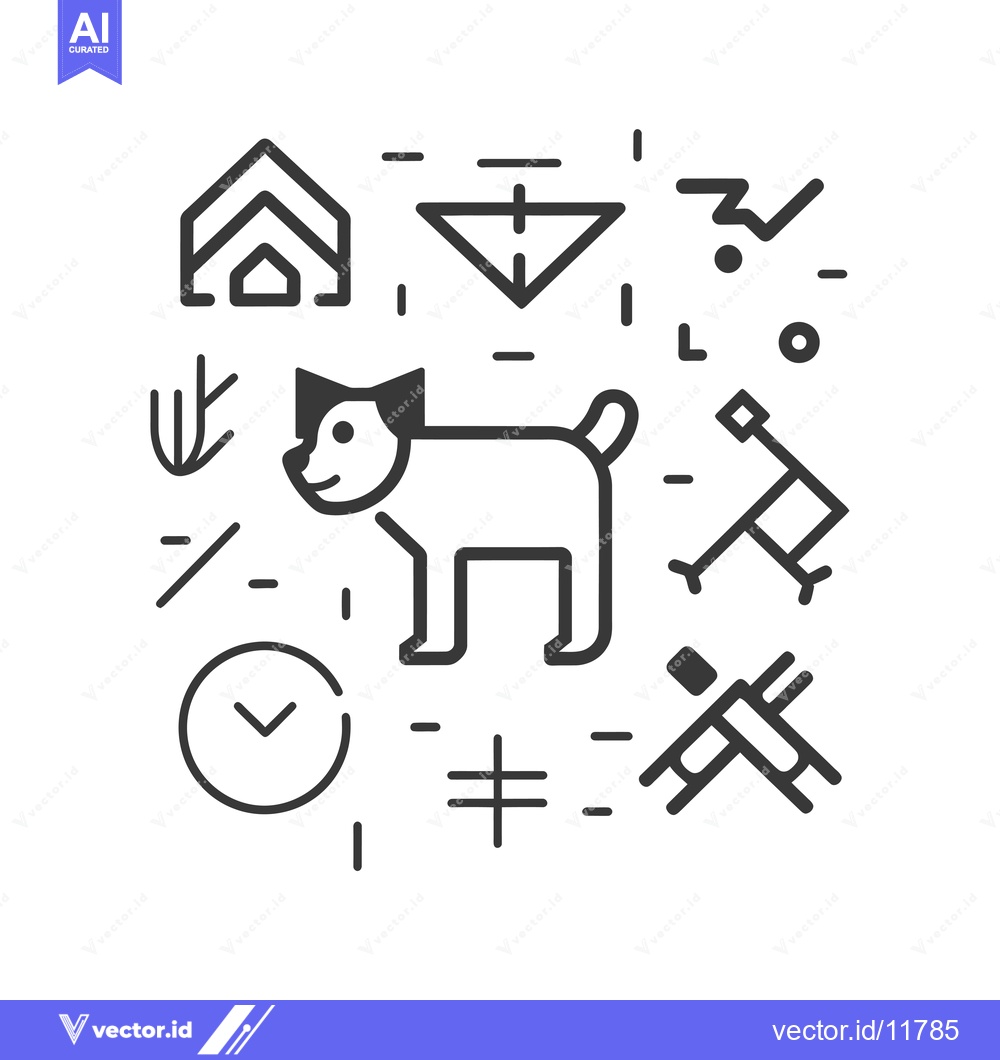 Premium Vector dari Abstract Line Art Illustration of a Dog with Geometric Shapes