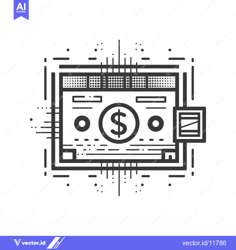 Premium Vector dari Abstract Line Art Illustration of a Dollar Bill