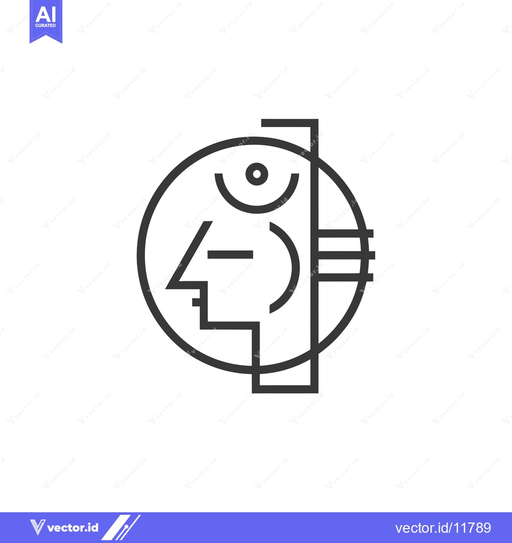 Premium Vector of Abstract Line Art Illustration of a Human Head