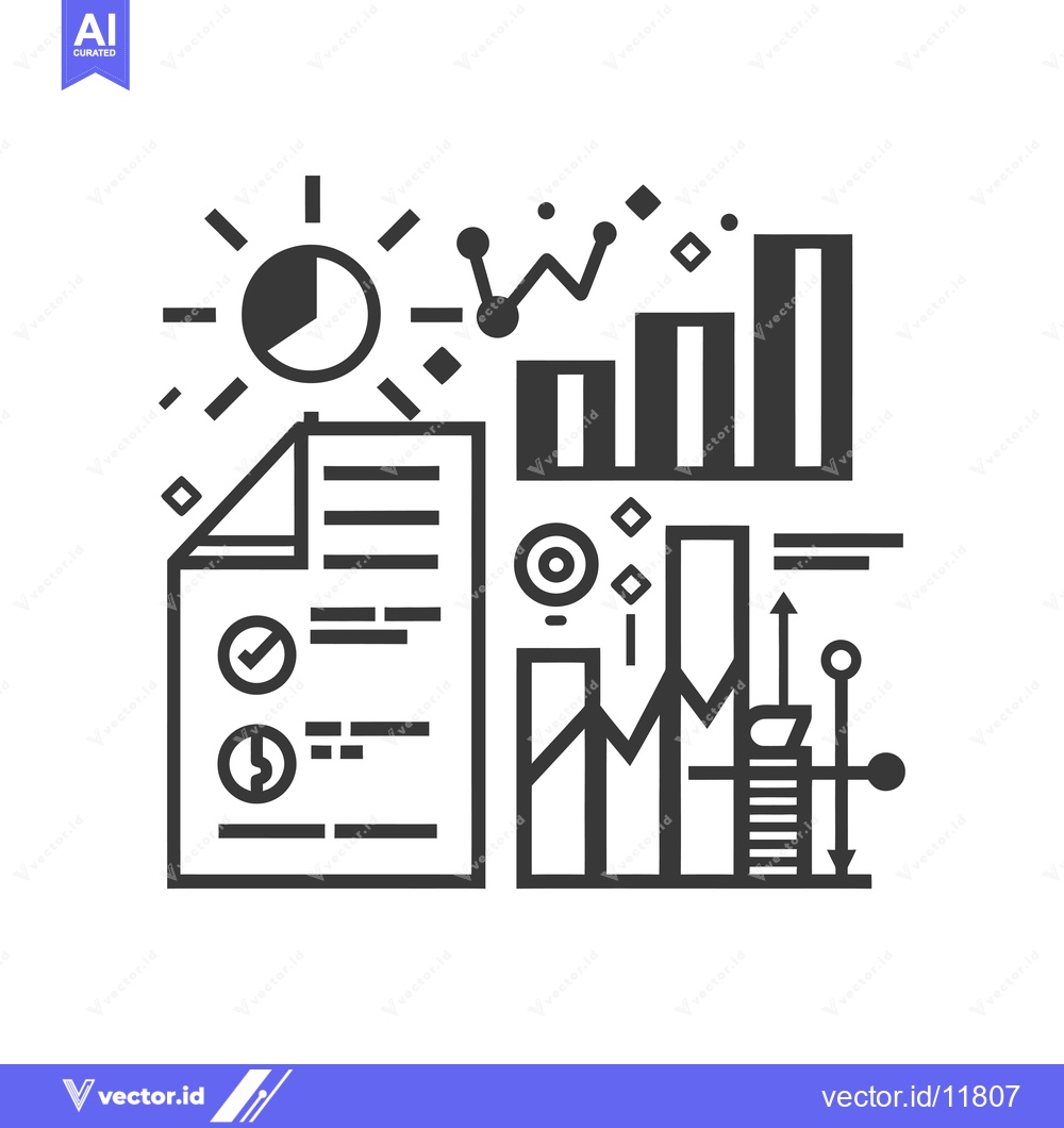 Premium Vector dari Abstract Line Art Illustration of Business Data Analysis