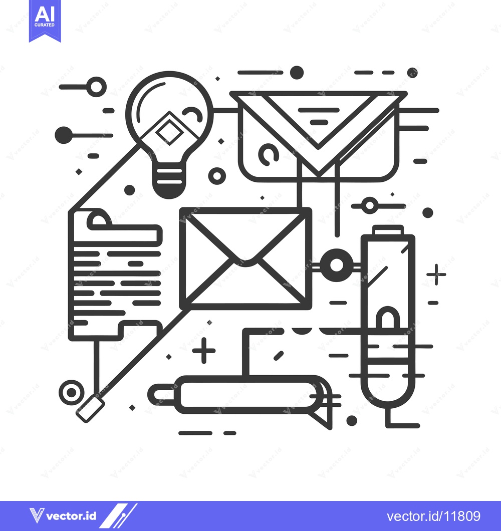 Premium Vector dari Abstract Line Art Illustration of Communication, Ideas, and Technology
