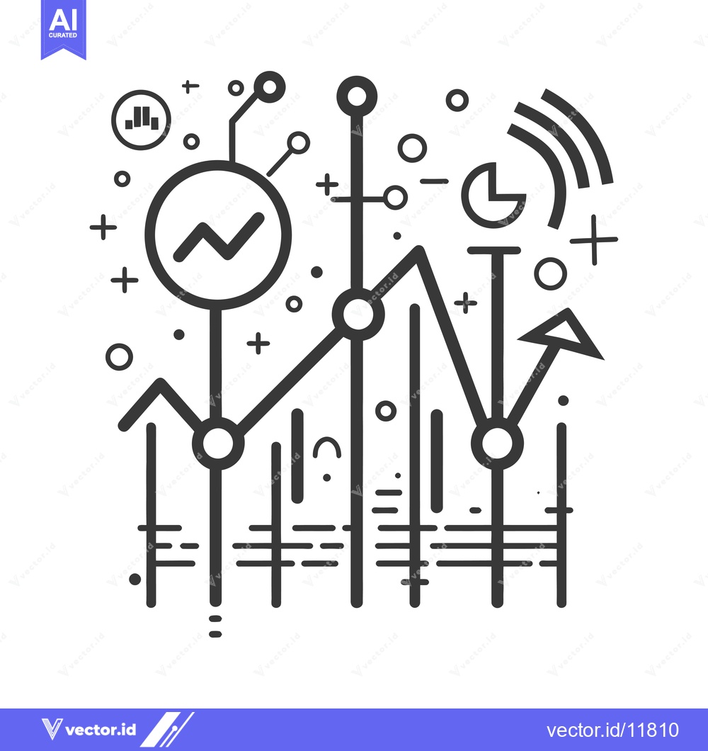 Premium Vector dari Abstract Line Art Illustration of Data Analysis and Growth