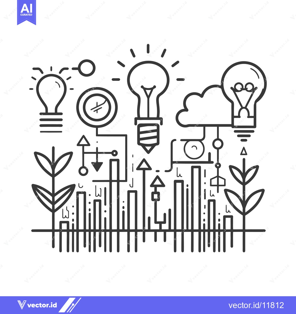Premium Vector dari Abstract Line Art Illustration of Growth and Innovation