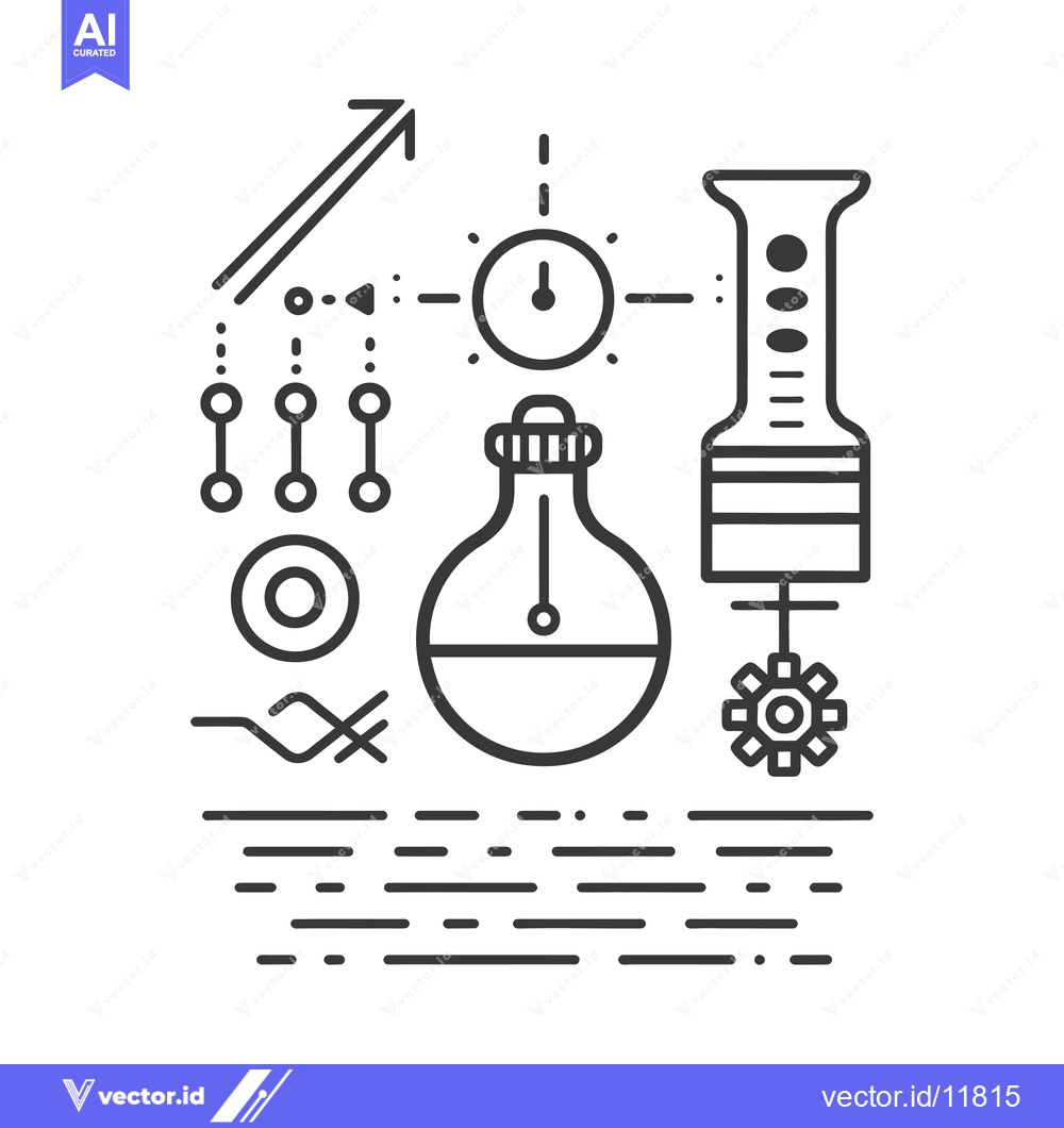 Premium Vector of Abstract Line Art Illustration of Science and Innovation