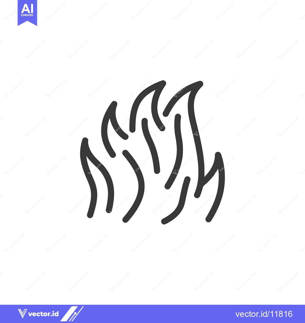 Premium Vector of Abstract line art illustration of stylized flames