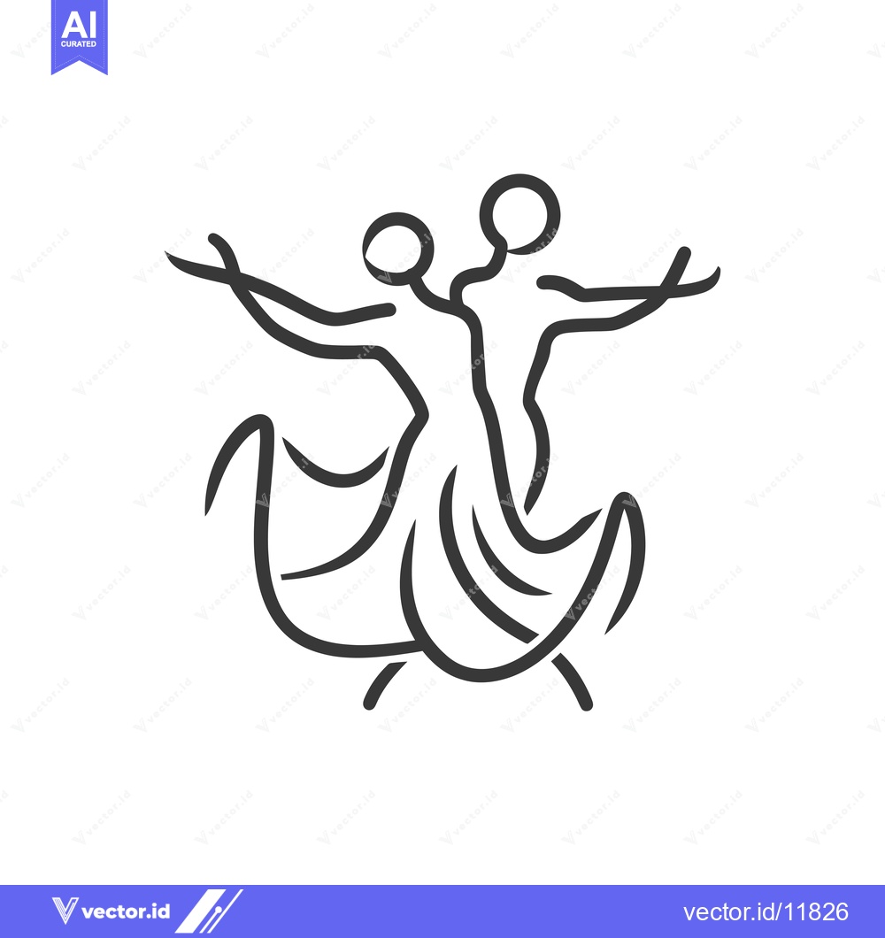 Premium Vector of Abstract Line Art of a Couple Dancing