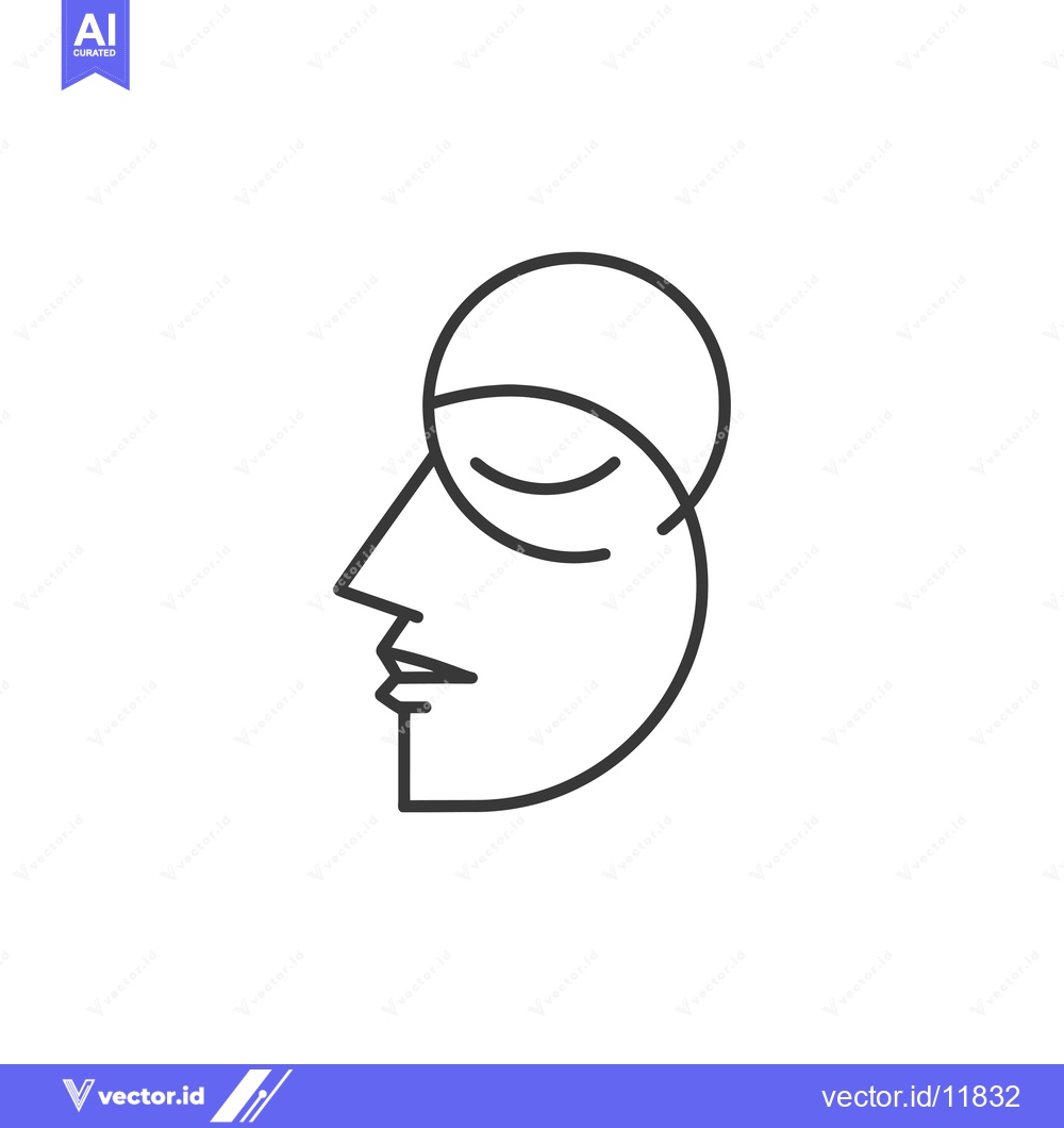 Premium Vector dari Abstract Line Art Portrait of a Person in Profile