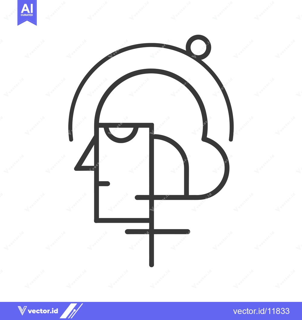 Premium Vector dari Abstract Line Art Portrait of a Person with a Cross