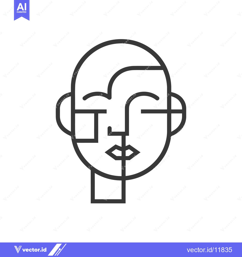 Premium Vector dari Abstract Line Art Portrait of a Person with Closed Eyes
