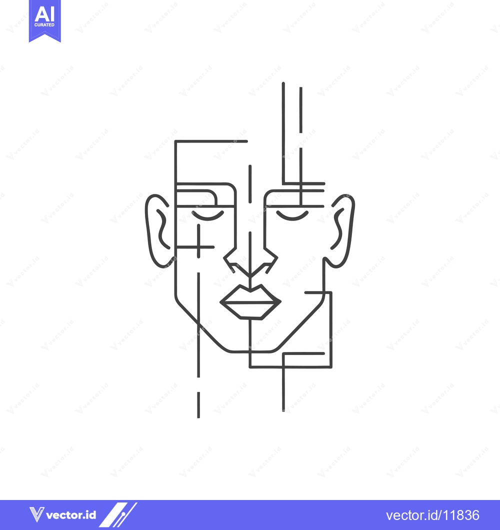 Premium Vector dari Abstract Line Art Portrait of a Person with Closed Eyes