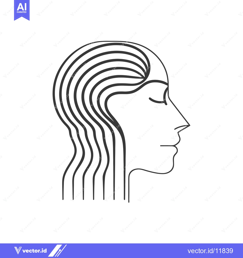 Premium Vector dari Abstract Line Art Portrait of a Woman in Profile
