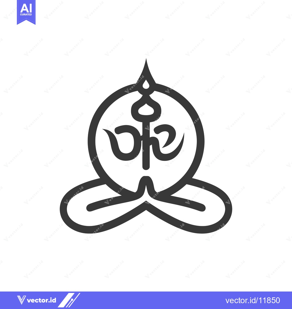 Premium Vector dari Abstract Line Art Representation of a Person in a Meditative Pose