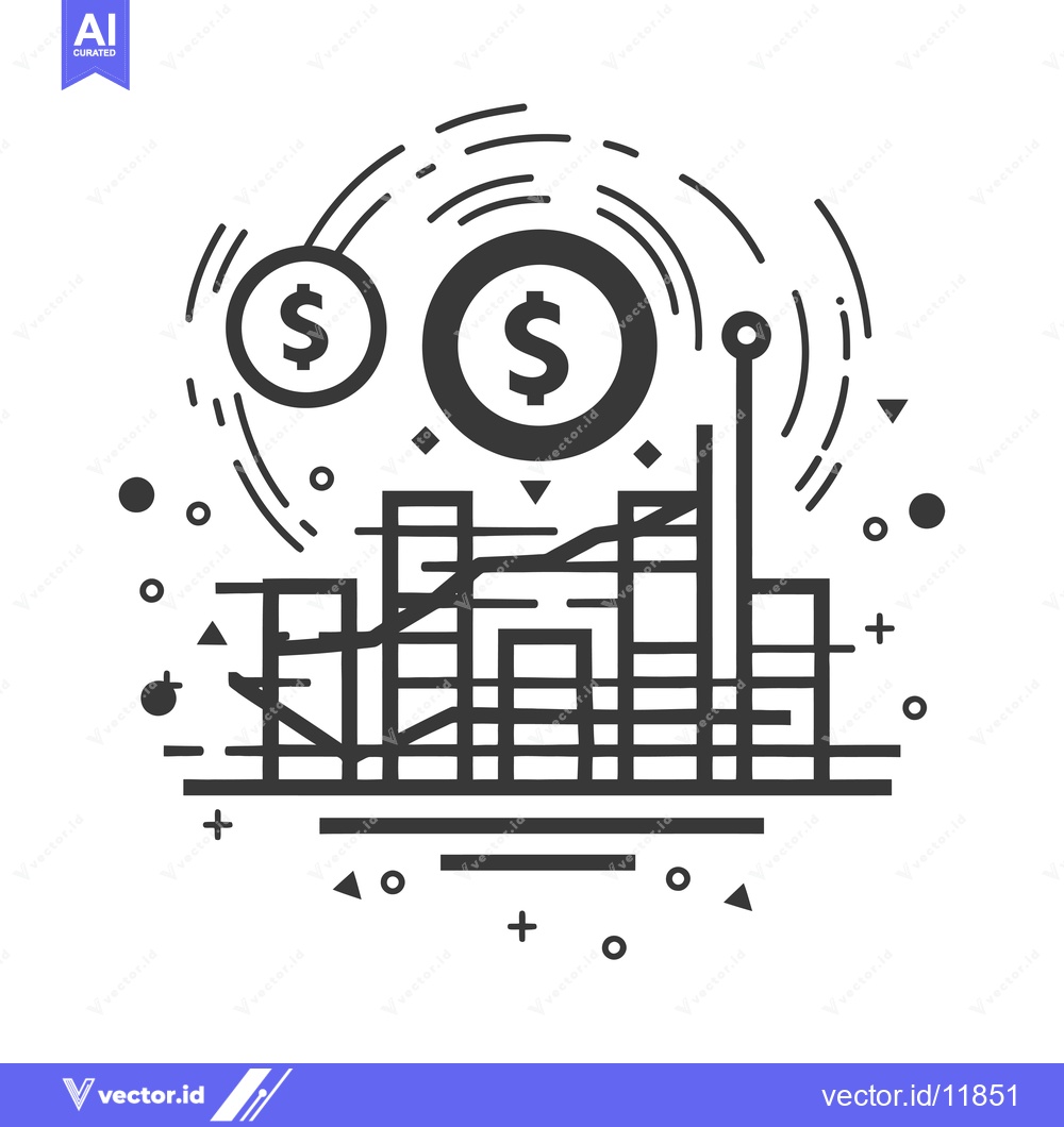 Premium Vector of Abstract Line Art Representation of Financial Growth and Currency Valu