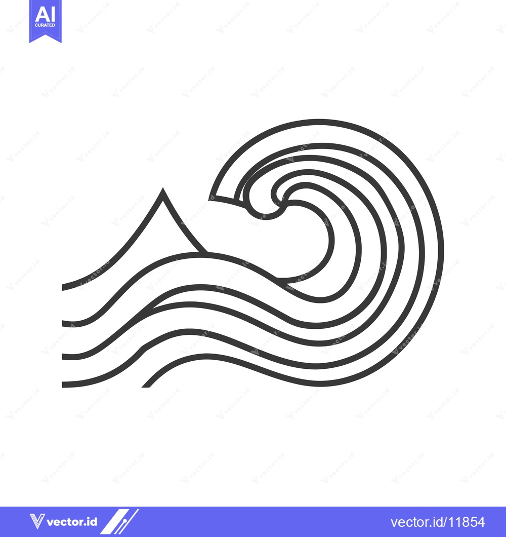 Premium Vector of Abstract Line Art Wave Design
