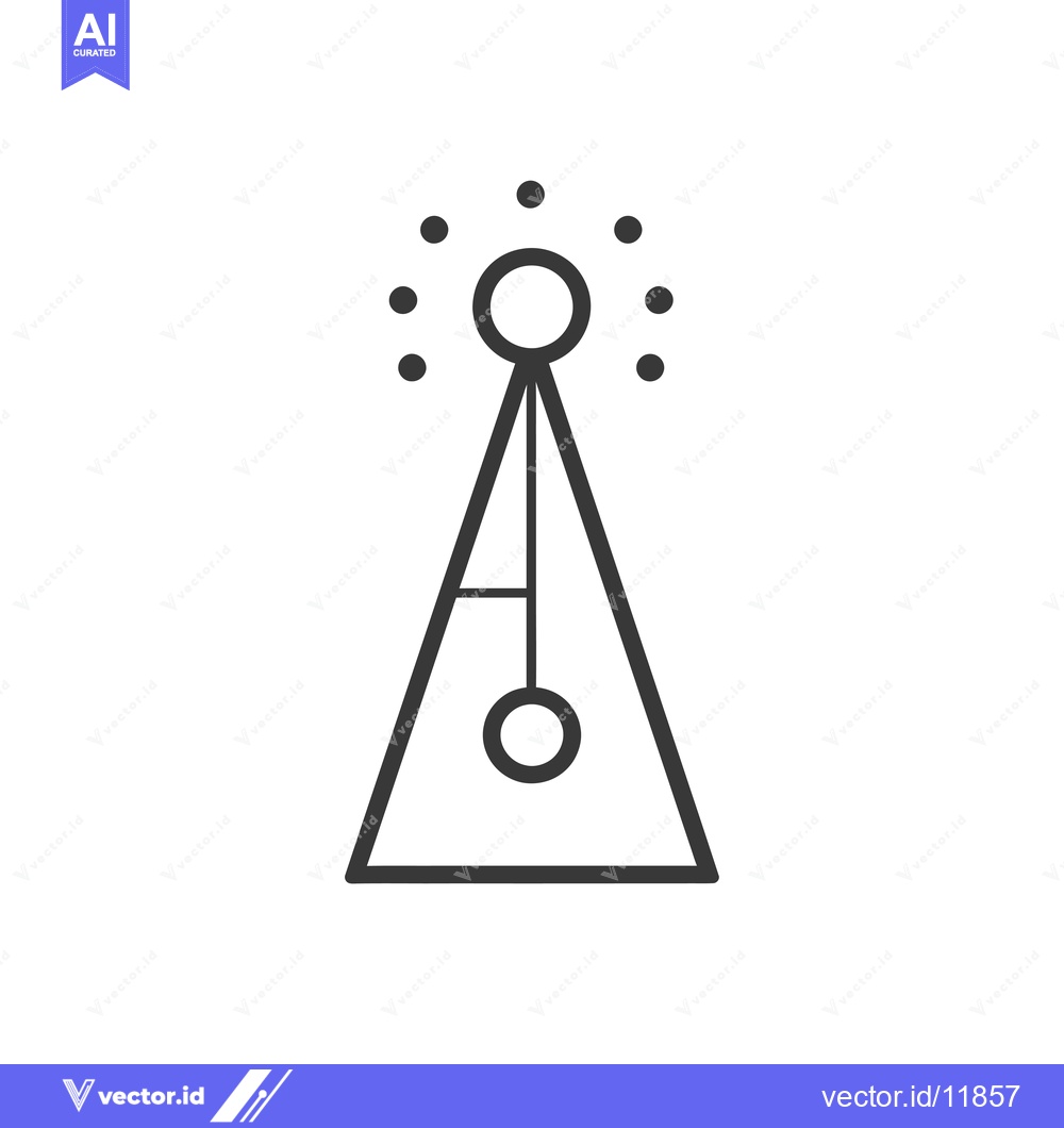 Premium Vector dari Abstract Line Art with Triangle Base and Suspended Circles