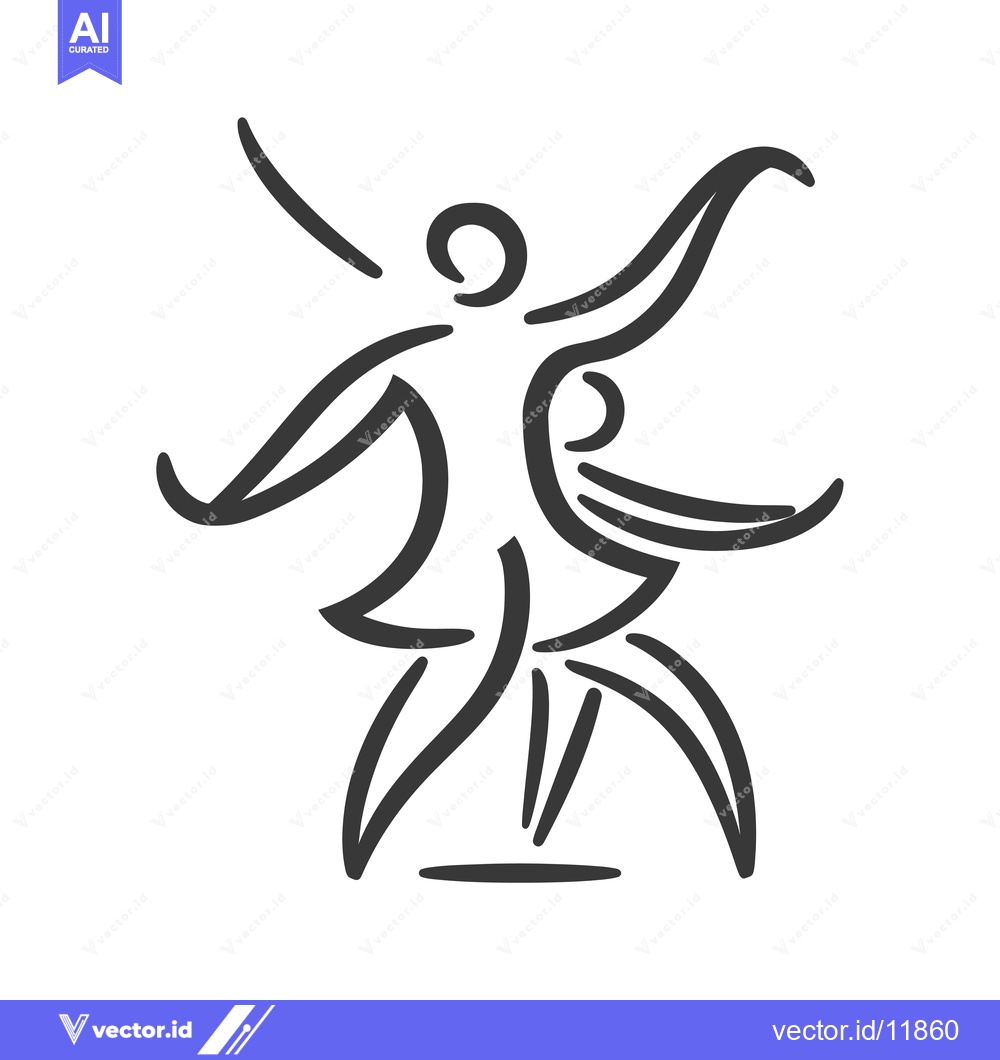 Premium Vector dari Abstract Line Drawing of a Dancing Figure