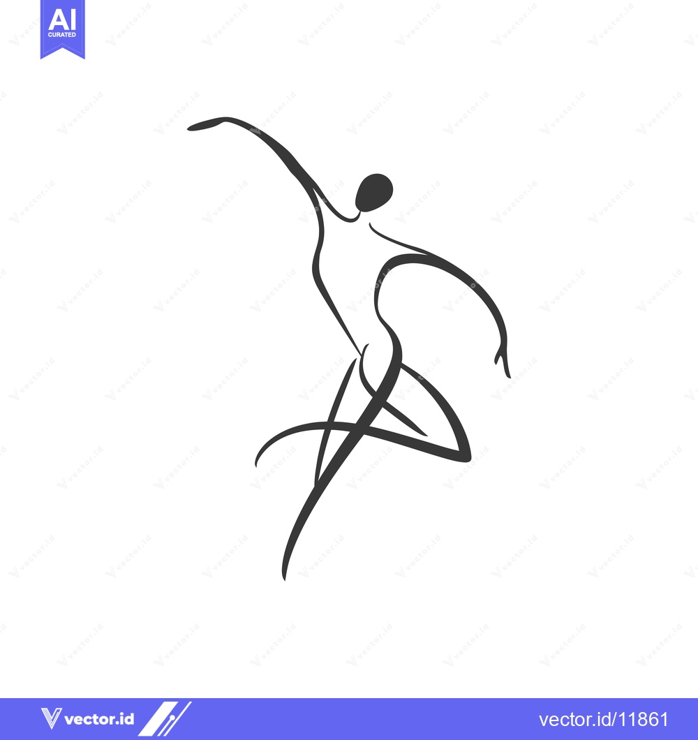 Premium Vector dari Abstract Line Drawing of a Dancing Person
