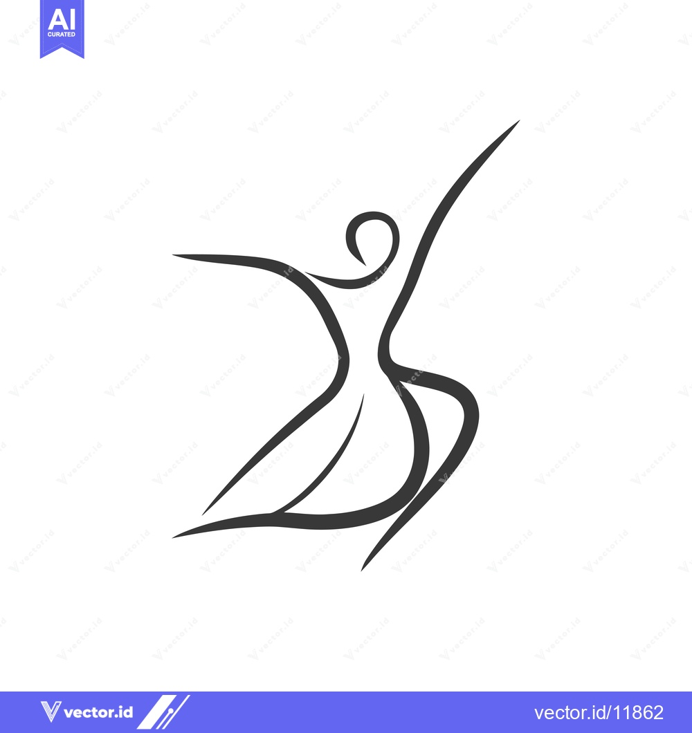 Premium Vector of Abstract Line Drawing of a Person Dancing