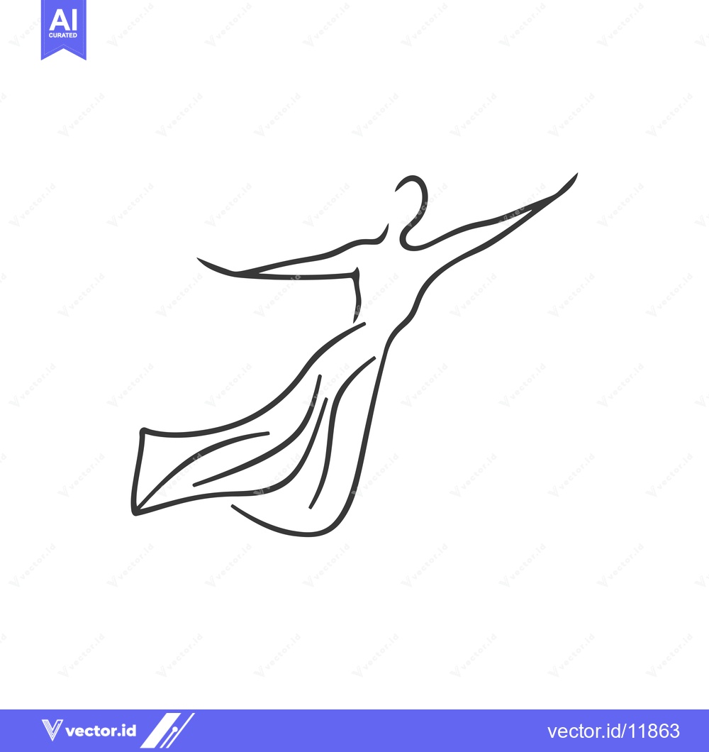 Premium Vector of Abstract Line Drawing of a Person Flying