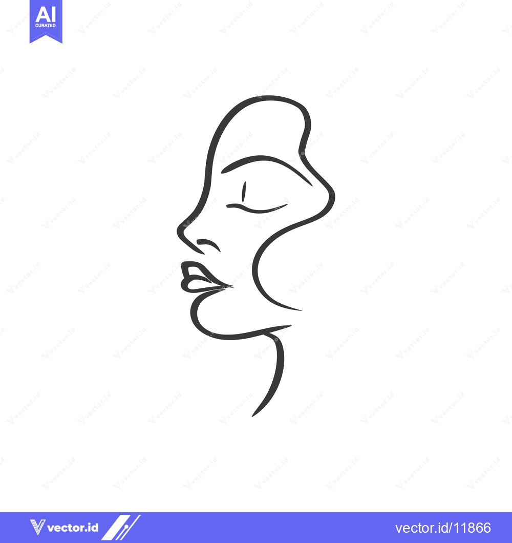 Premium Vector of Abstract Line Drawing of a Woman's Profile