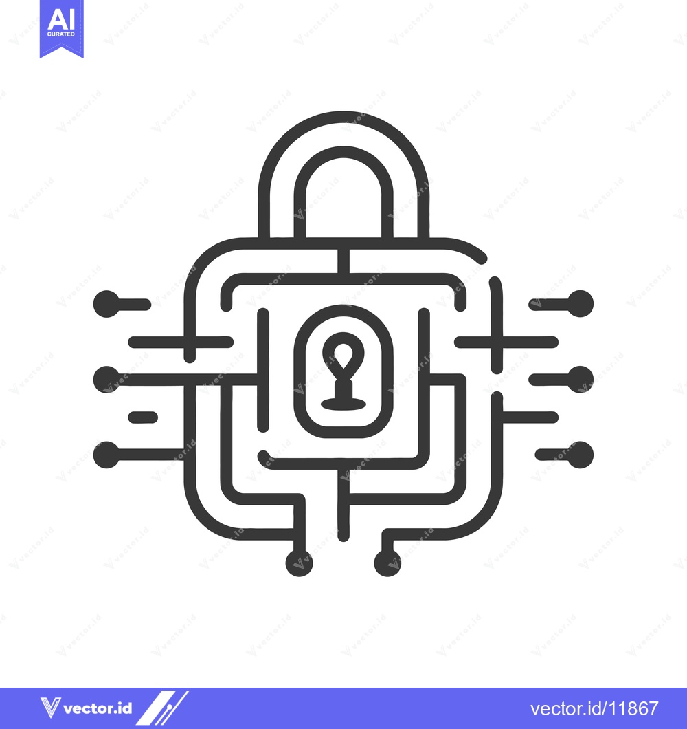 Premium Vector dari Abstract Lock with Circuitry and Keyhole