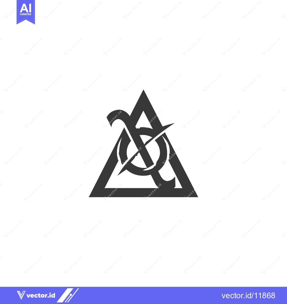Premium Vector of Abstract Logo Design with a Triangle, Circle, and Cross