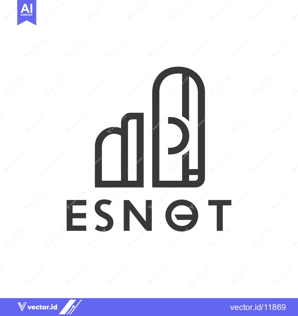 Premium Vector dari Abstract logo design with the word ESNOT