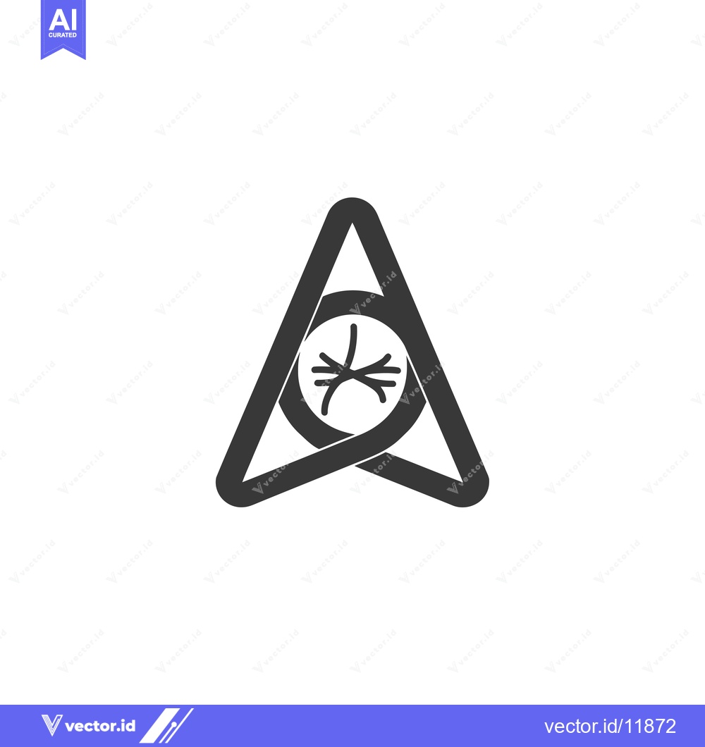 Premium Vector dari Abstract logo with a triangle and a circle inside