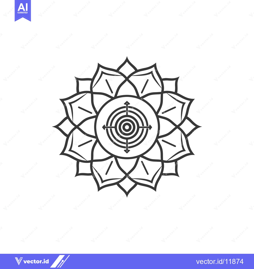 Premium Vector dari Abstract mandala with a target inside