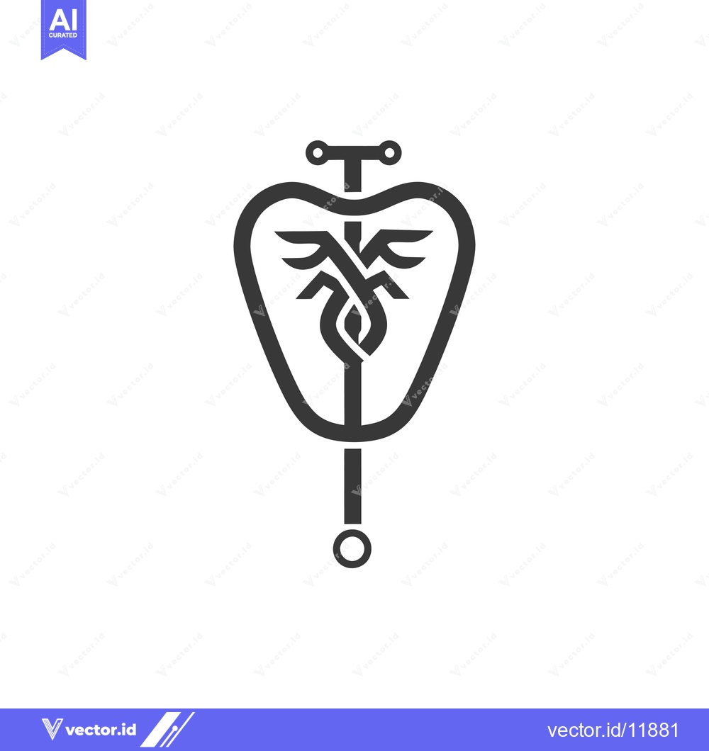 Premium Vector of Abstract Monochrome Symbol with Wings and a Circle