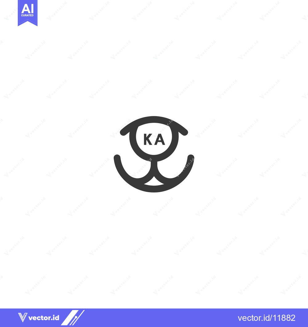 Premium Vector of Abstract Monogram Logo with Intertwined Lines and "KA" Initials