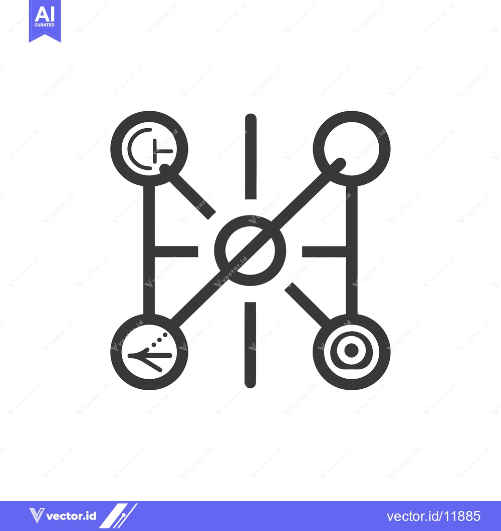 Premium Vector of Abstract Network Diagram with Four Connected Circles