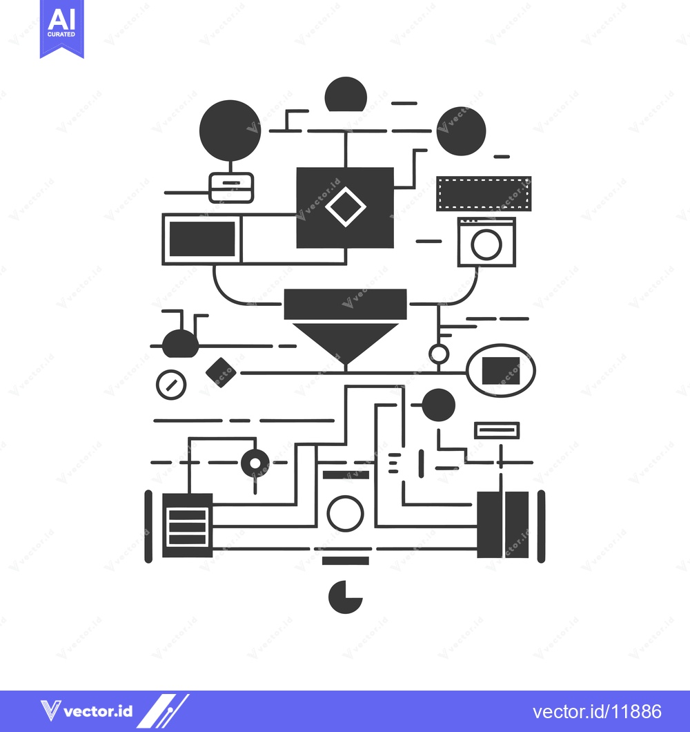 Premium Vector dari Abstract Network Diagram with Geometric Shapes and Lines