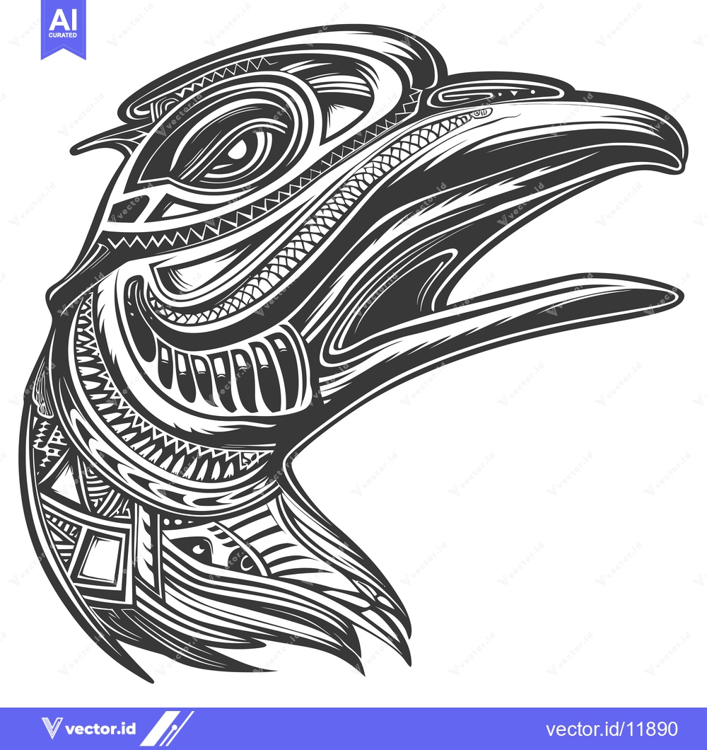 Premium Vector of Abstract Ornamental Design of a Bird's Head
