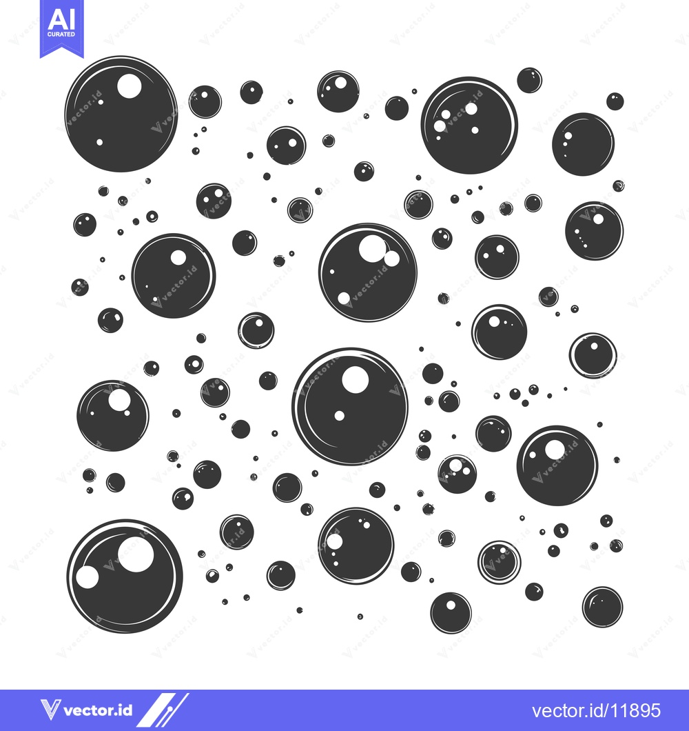 Premium Vector dari Abstract Pattern of Various-Sized Black Bubbles