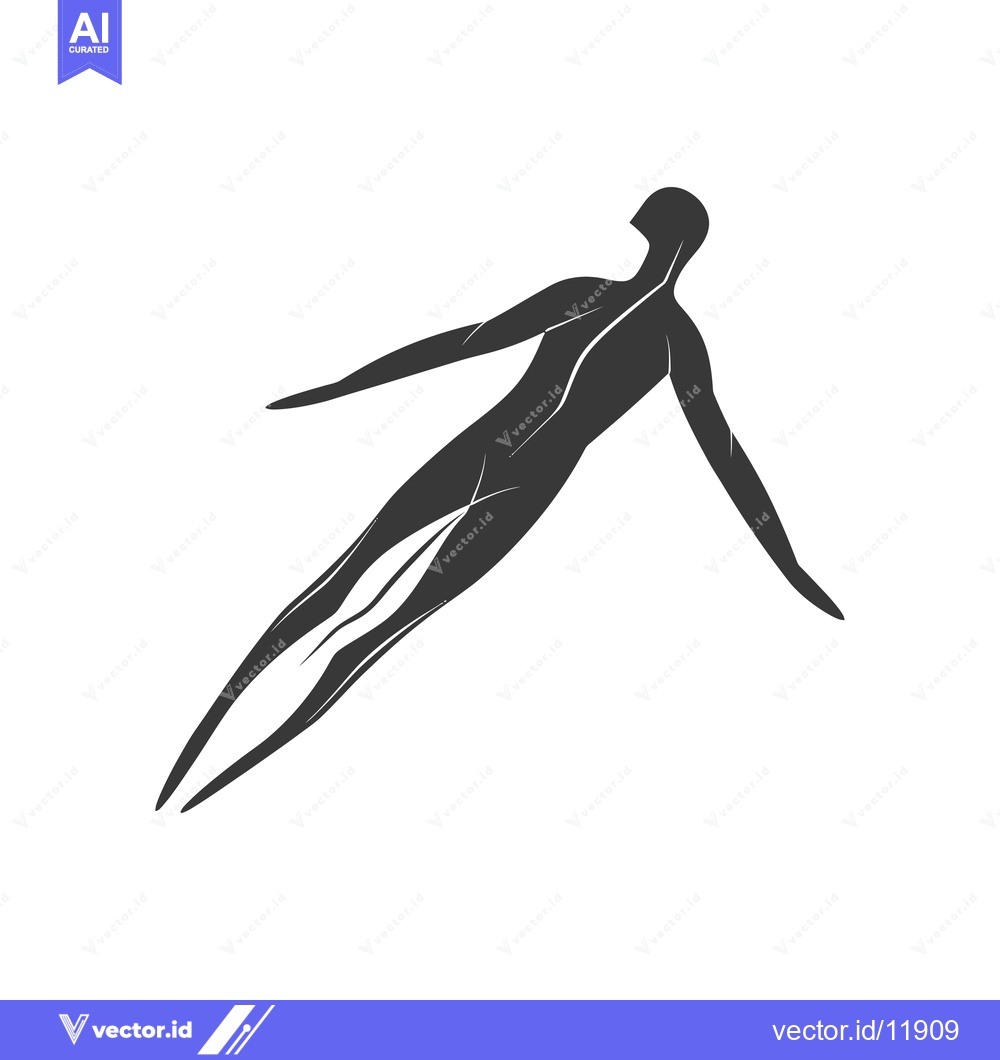 Premium Vector dari Abstract Silhouette of a Human Figure in a Falling Position