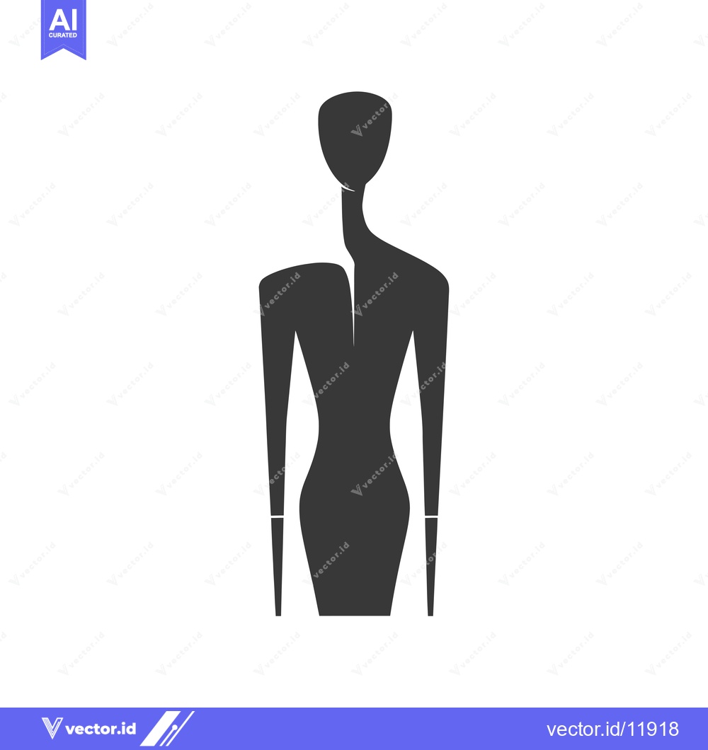 Premium Vector of Abstract Silhouette of a Woman with Elongated Neck and Arms