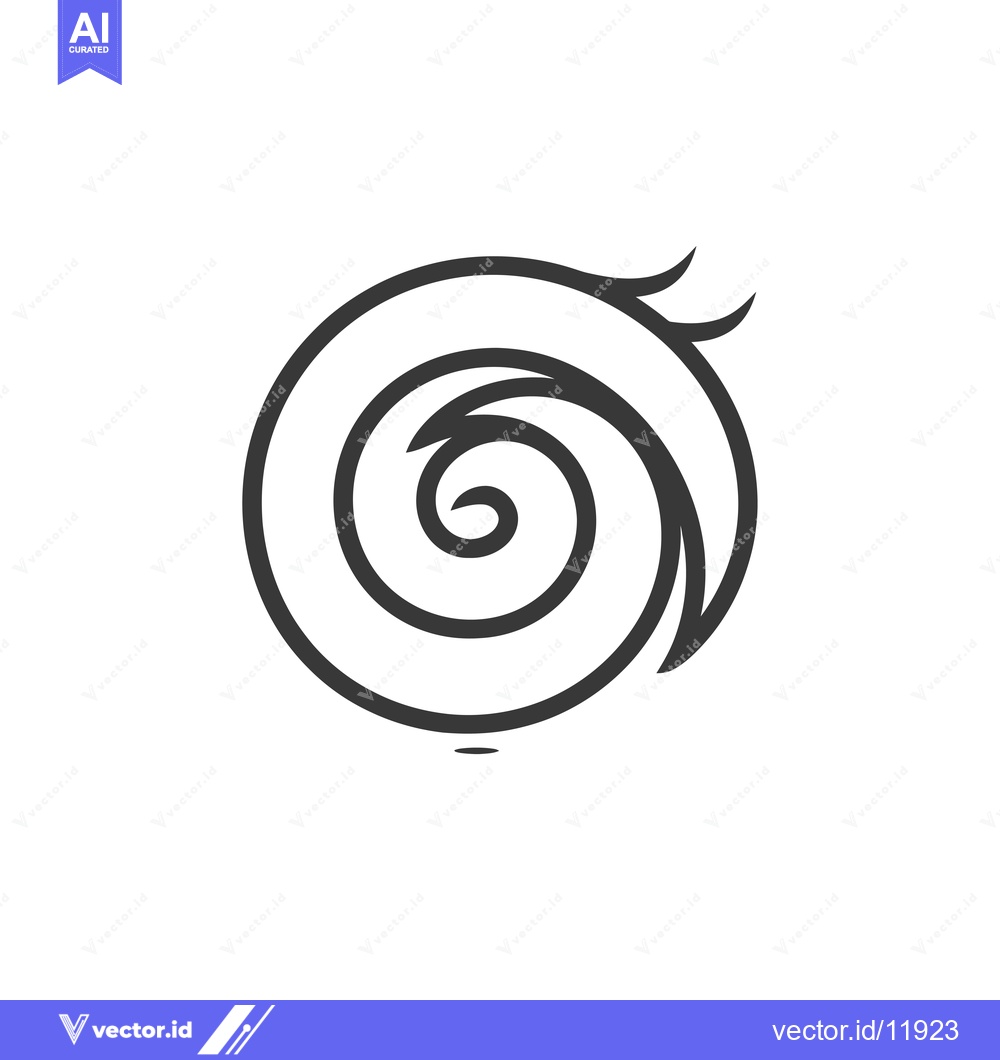 Premium Vector dari Abstract Spiral Design with Sharp Edges and Inner Swirl