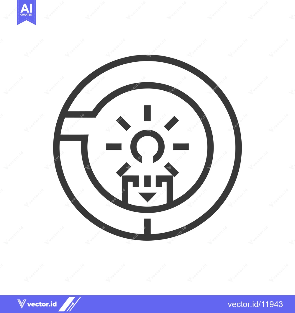 Premium Vector dari Abstract Symbol of an Idea Inside a Circle