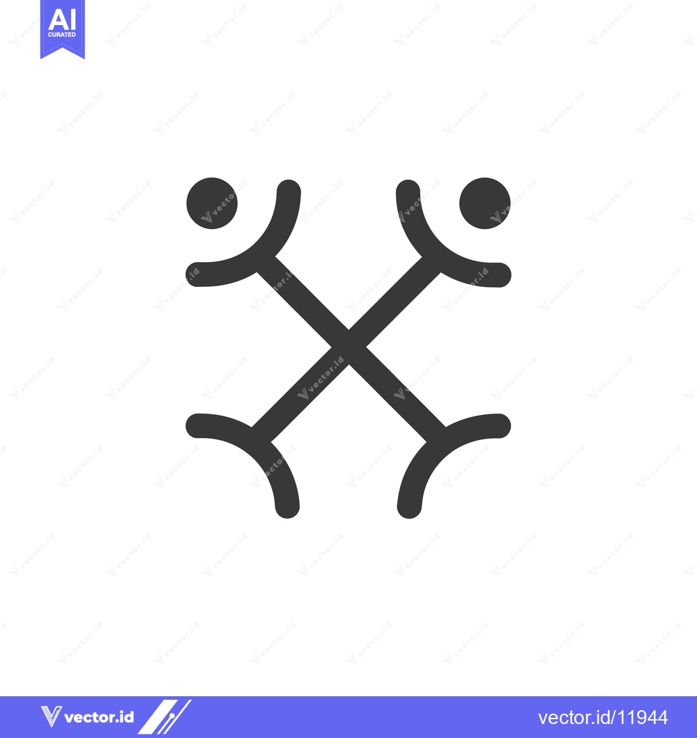 Premium Vector dari Abstract Symbol of Two Interlocking Figures