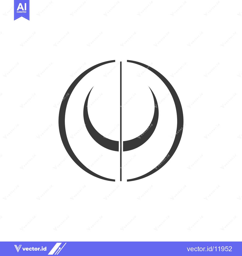 Premium Vector dari Abstract Symbol with Half Circles and a Vertical Line