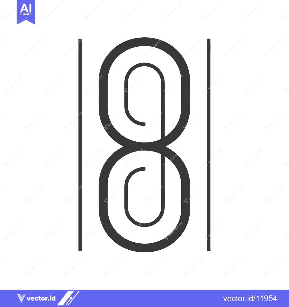 Premium Vector dari Abstract Symbol with Intertwined Circles and Vertical Lines