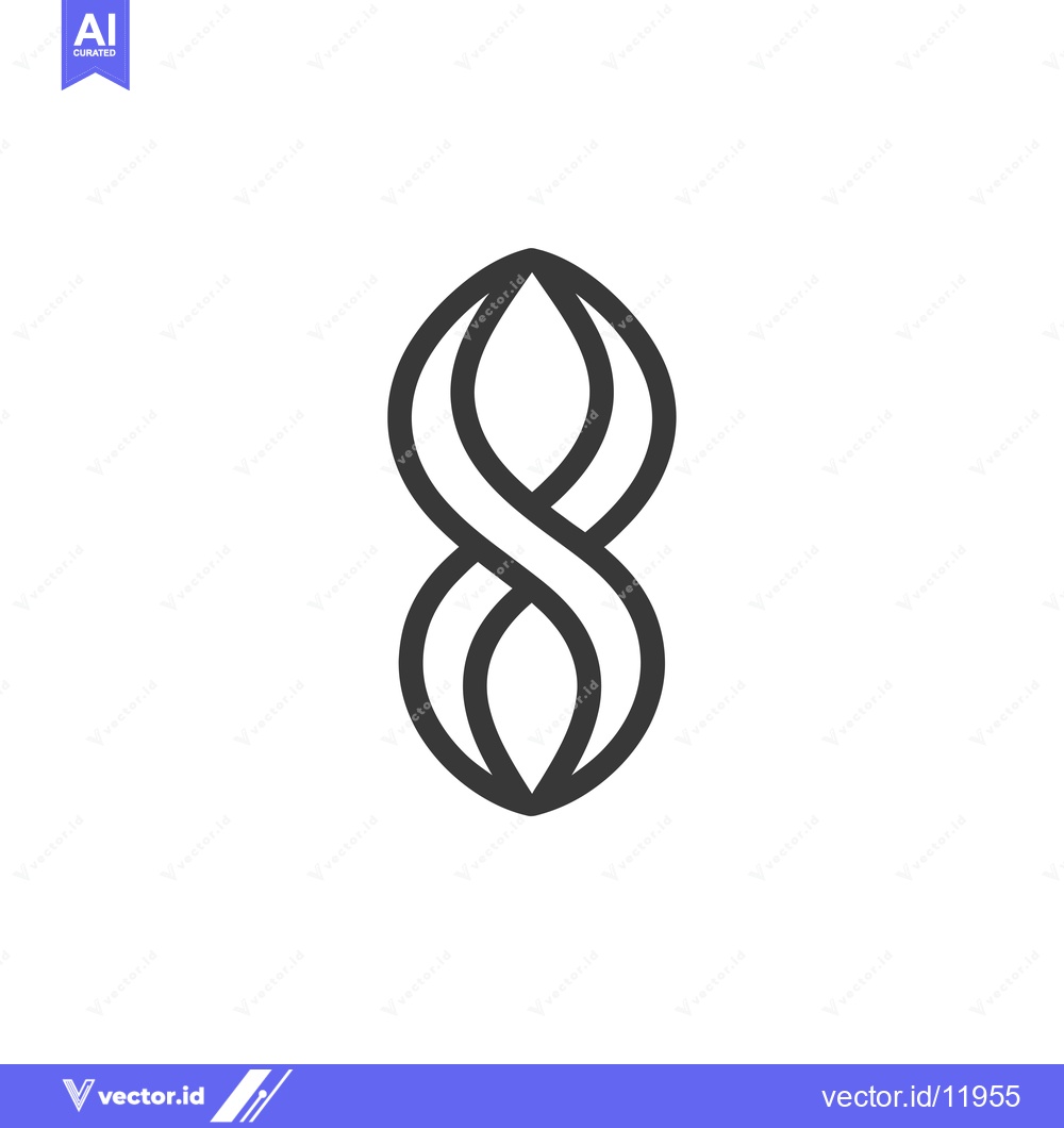 Premium Vector of Abstract Symbol with Intertwined Lines Resembling the Number Eight