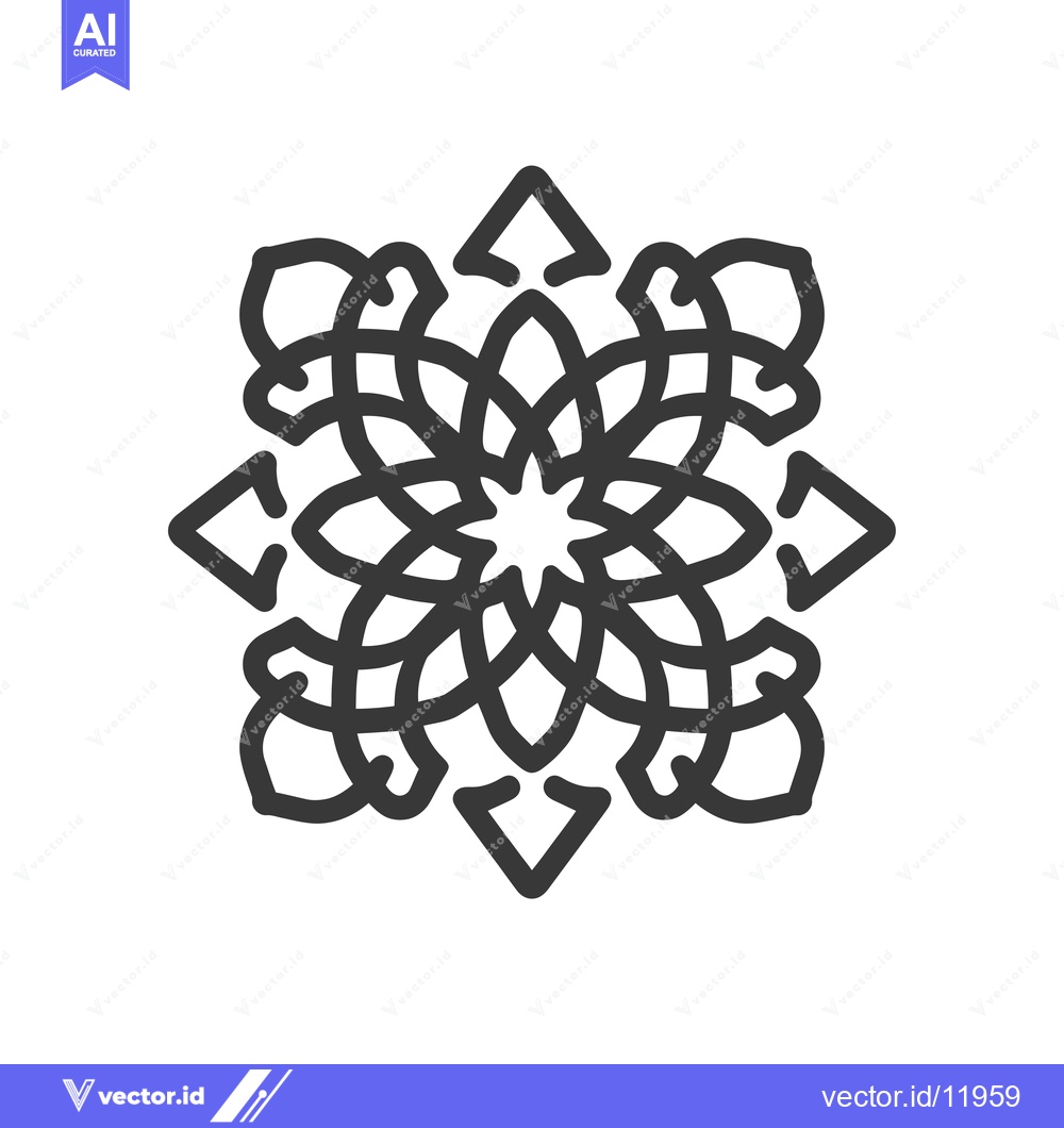 Premium Vector dari Abstract Symmetrical Geometric Mandala Design