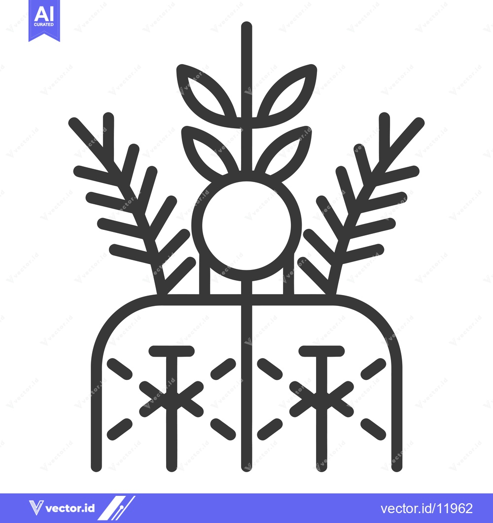 Premium Vector dari Abstract Tree Symbol with Circular Top and Geometric Branches