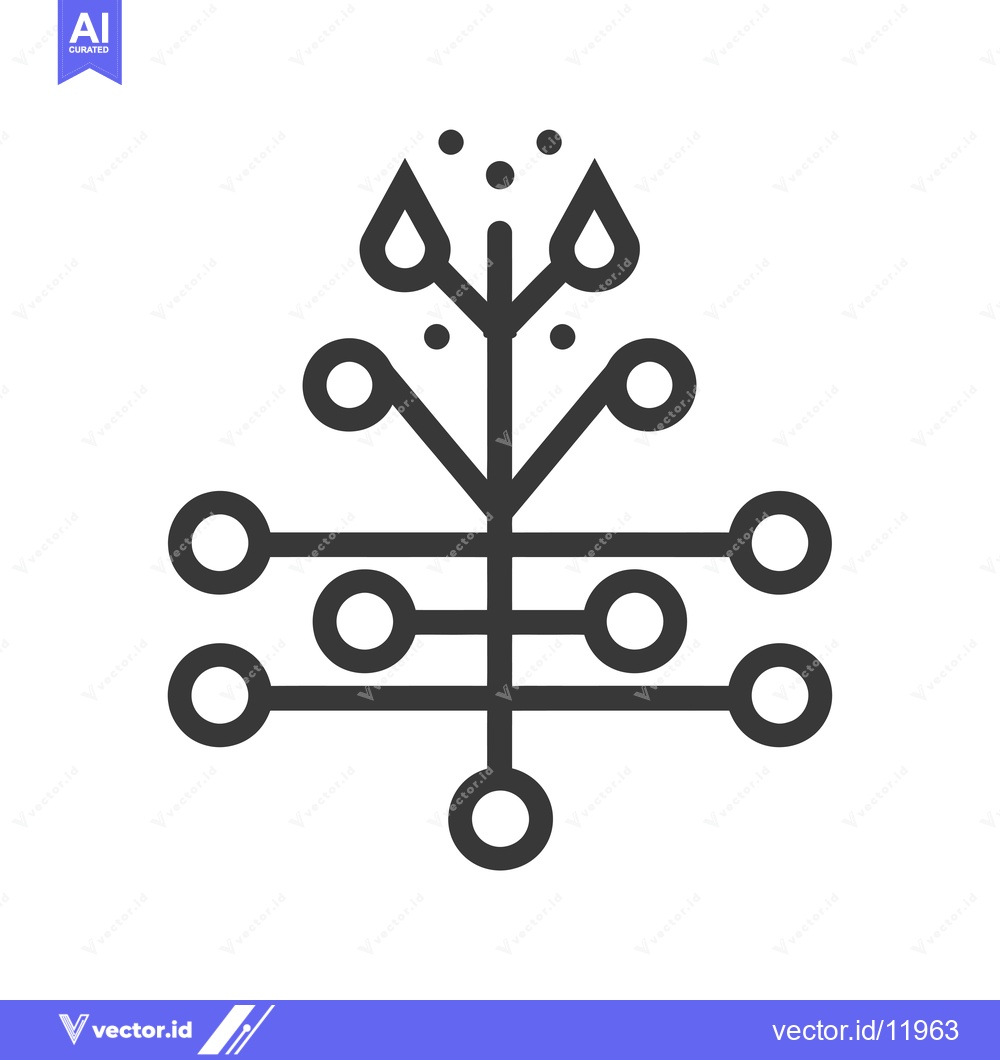 Premium Vector dari Abstract Tree with Circular Branches and Droplets