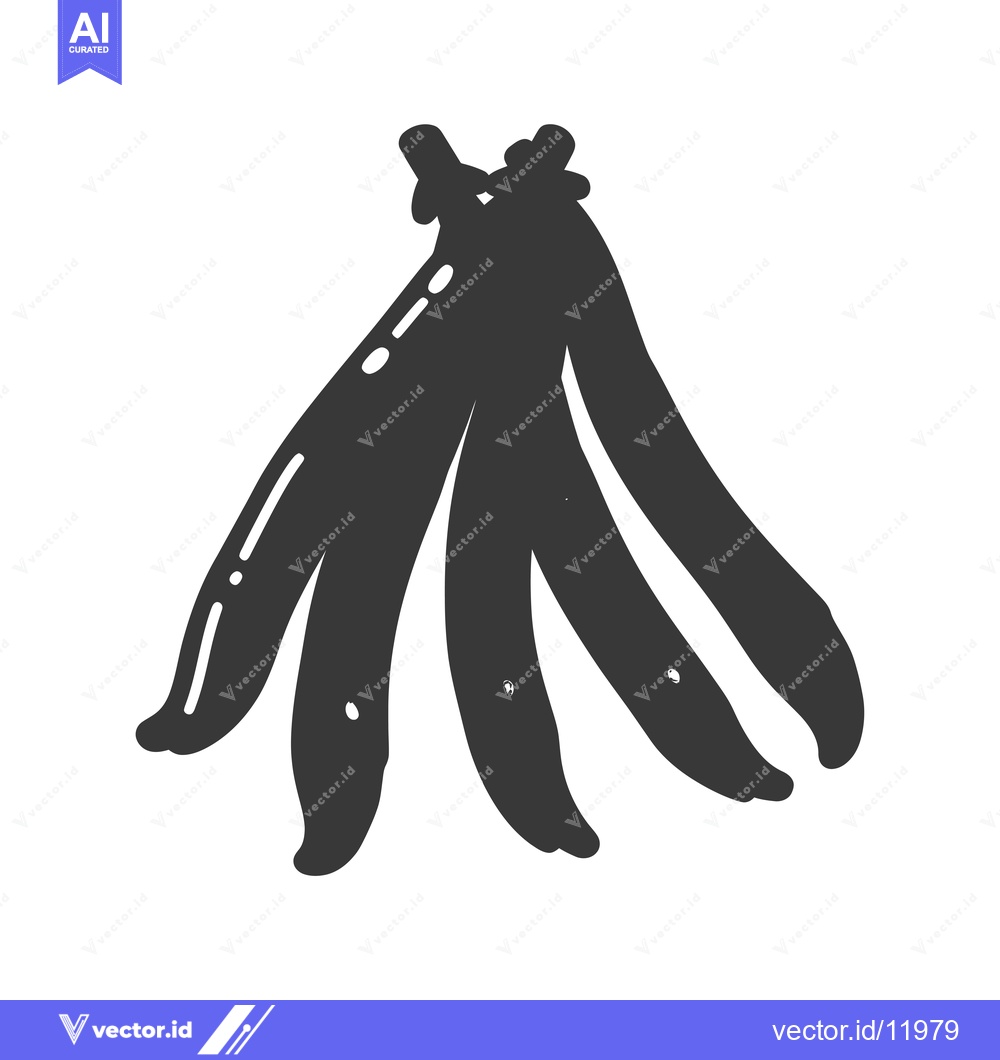 Premium Vector of A bunch of four black silhouettes of bananas