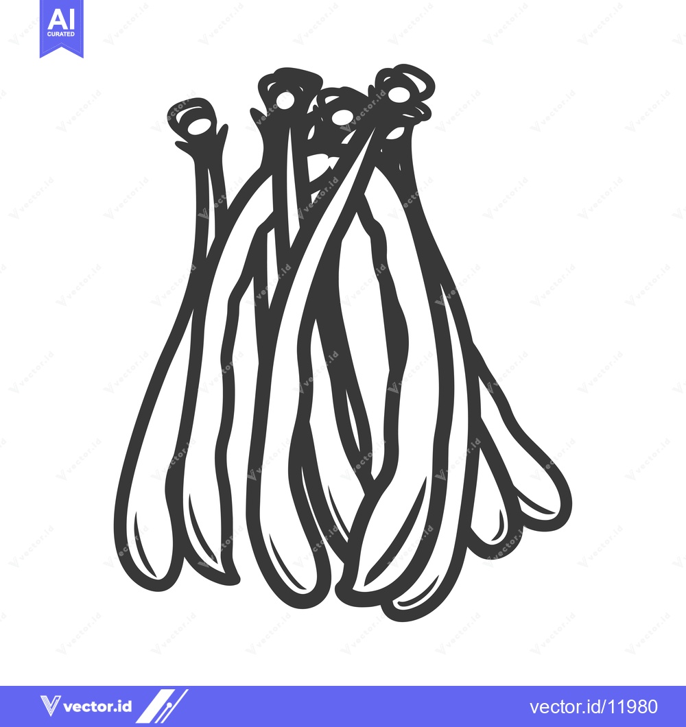 Premium Vector dari A Bunch of Fresh Green Beans