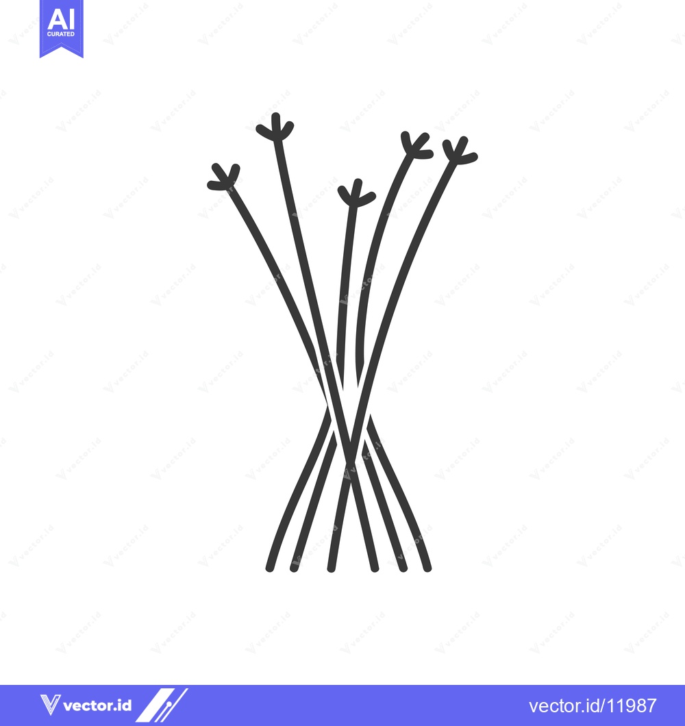 Premium Vector dari A bundle of five thin stems with arrowhead tops